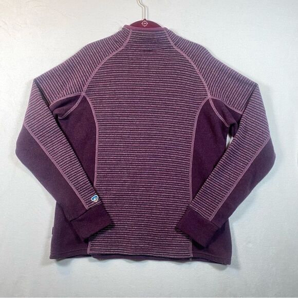 Kuhl Chanti Fleece 1/4 Zip Long Sleeve Wool Blend Pullover Wine Color Size XL - Picture 2 of 12